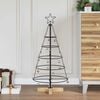 vidaXL Arbre en c&ocirc;ne de No&euml;l avec support Noir 90 cm Acier