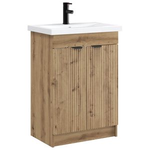 vidaXL Ensemble de mobilier de salle de bain Ch&ecirc;ne artisanal