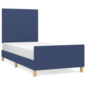 vidaXL Cadre de lit sans matelas bleu 90x200 cm tissu