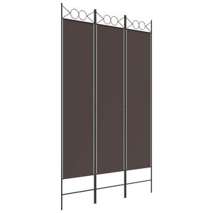 vidaXL Cloison de s&eacute;paration 3 panneaux Marron 120x200 cm Tissu