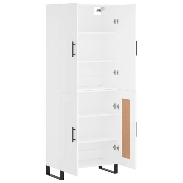 vidaXL Buffet haut Blanc 69,5x34x180 cm Bois d'ing&eacute;nierie