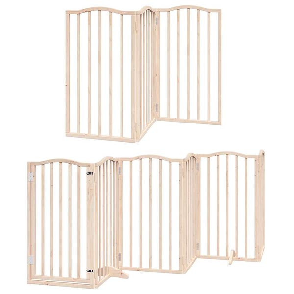 vidaXL Barri&egrave;re pour chien porte pliable 12 panneaux bois de peuplier