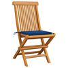 vidaXL Chaises de jardin et coussins bleu royal lot de 2 Bois de teck