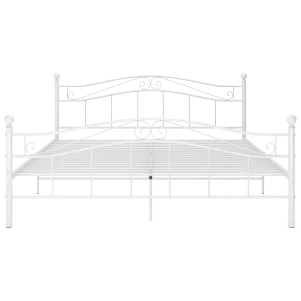 vidaXL Cadre de lit sans matelas blanc m&eacute;tal 140x200 cm