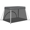vidaXL Parc pour bébé avec matelas Gris foncé Tissu de lin