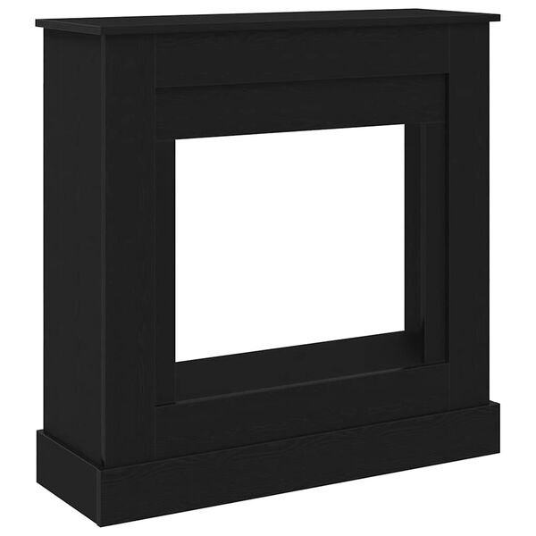 VidaXL Cadre de chemin&eacute;e ch&ecirc;ne noir 90x30x90 cm bois d'ing&eacute;nierie