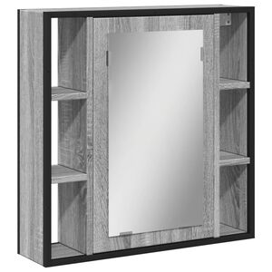 vidaXL Armoire &agrave; miroir de salle de bain sonoma gris bois d&rsquo;ing&eacute;nierie