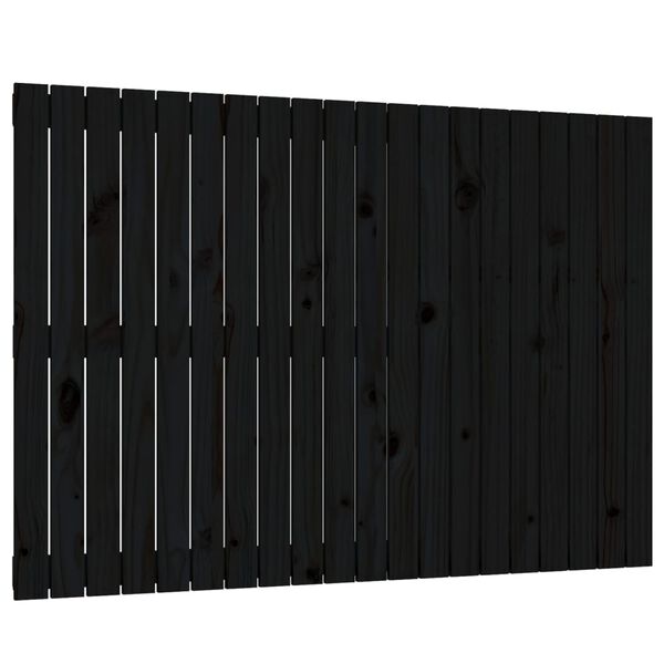 vidaXL T&ecirc;te de lit murale Noir 127,5x3x90 cm Bois massif de pin