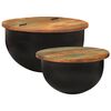 vidaXL Ensemble de tables basses 2 pcs noir bois récupération massif