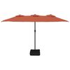 vidaXL Parasol de jardin &agrave; double t&ecirc;te terre cuite 449x265 cm
