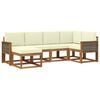 vidaXL Ensemble de canap&eacute;s d'ext&eacute;rieur 6 pc Naturel et Cr&egrave;me Polyester