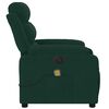 vidaXL Fauteuil inclinable de massage &eacute;lectrique vert fonc&eacute; velours