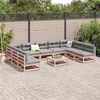 vidaXL Salon de jardin avec coussins 10 pcs bois massif sapin douglas