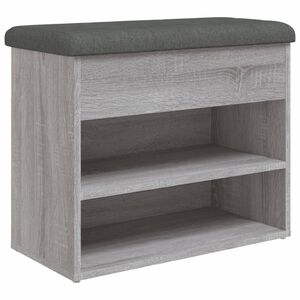 vidaXL Banc &agrave; chaussures sonoma gris 62x32x50 cm bois d'ing&eacute;nierie