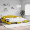vidaXL Lit de jour avec gigogne et matelas jaune 100x200 cm velours