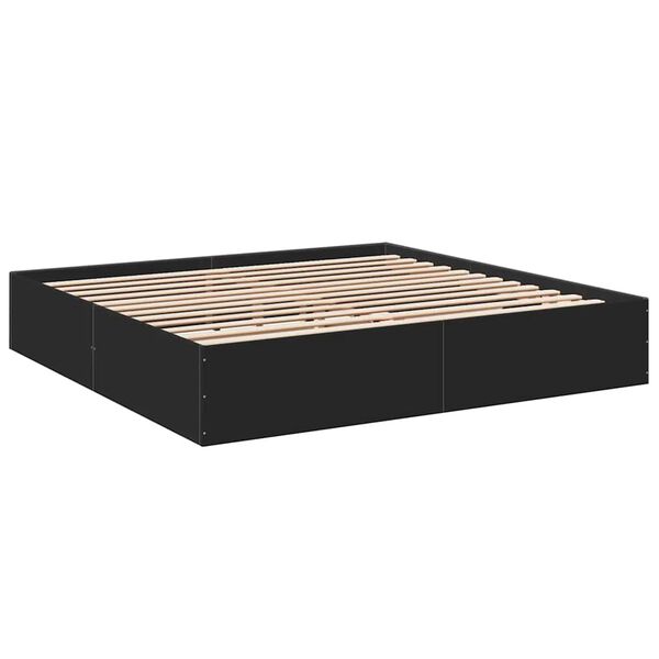 vidaXL Cadre de lit sans matelas noir 200x200 cm