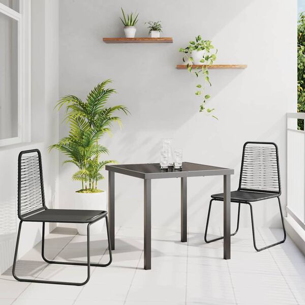 vidaXL Ensemble de salle &agrave; manger pour jardin 3 pcs Noir