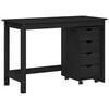 vidaXL Ensemble bureau et armoire 2 pc Noir Bois de pin massif