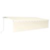 vidaXL Auvent manuel r&eacute;tractable avec store et LED 6x3 m Cr&egrave;me