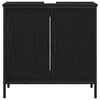 vidaXL Ensemble de mobilier de salle de bain avec &eacute;tag&egrave;re 3 pcs Noir