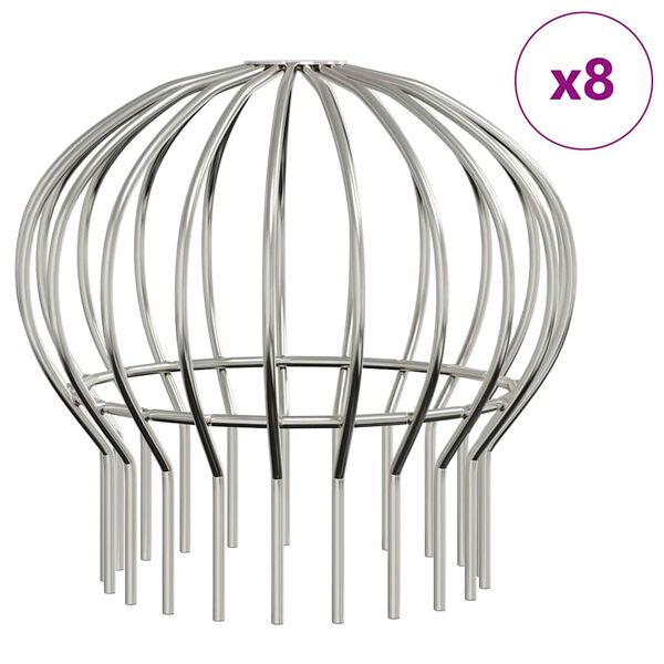 vidaXL Garde-feuilles de Goutti&egrave;re 8 pcs Argent 160 mm
