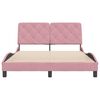 vidaXL Cadre de lit sans matelas rose 140x190 cm velours