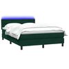 vidaXL Sommier &agrave; lattes de lit et matelas et LED vert fonc&eacute; 160x210cm velours