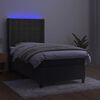 vidaXL Sommier &agrave; lattes de lit matelas LED Gris fonc&eacute; 90x200cm Velours