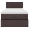 vidaXL Lit ottoman avec matelas et LED marron fonc&eacute; 90x200 cm tissu