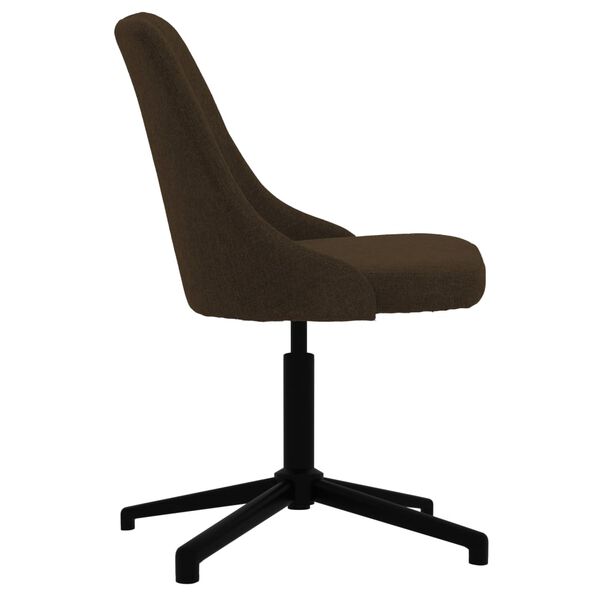 vidaXL Chaise pivotante de salle &agrave; manger Marron fonc&eacute; Tissu
