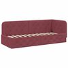 vidaXL Cadre de lit d'angle avec matelas Bordeaux 80 x 200 cm tissu