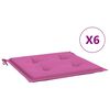 vidaXL Coussins de chaise de jardin lot de 6 rose 50x50x4 cm tissu