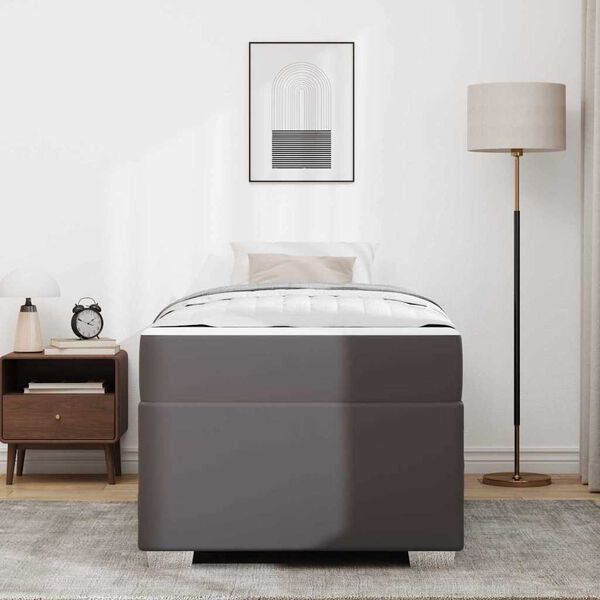 vidaXL Cadre de lit avec matelas Gris 80 x 200 cm tissu