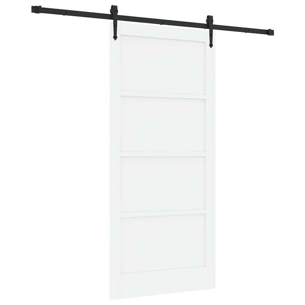 vidaXL Porte coulissante ORKDAL Blanc 93 x 202 cm Bois de pin massif