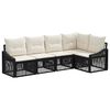 vidaXL Ensemble de canap&eacute; de jardin 5 pc Noir polyrotin