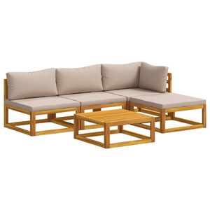 vidaXL Ensemble de Canap&eacute;s 5 pc Naturel Bois d'Acacia Massif