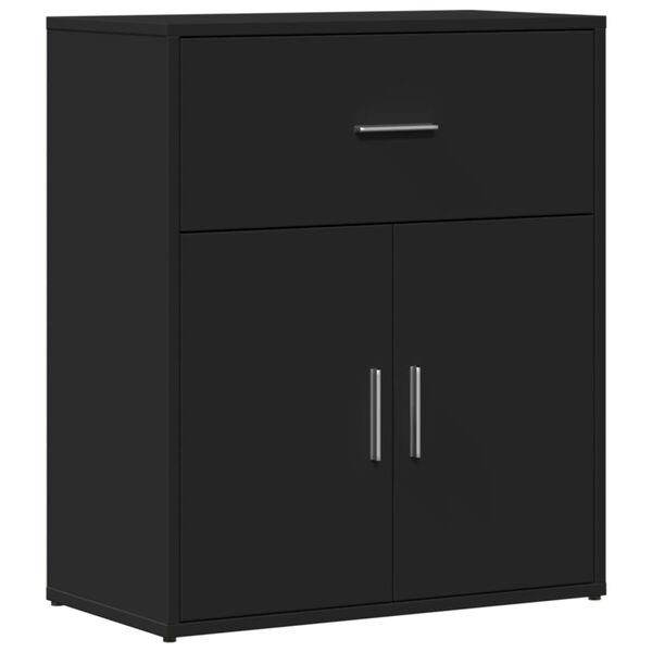 vidaXL Buffets 2 pcs noir 60x31x70 cm bois d'ingénierie