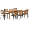 vidaXL Ensemble de salle &agrave; manger pour jardin 9 pc Noir