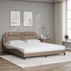 vidaXL Lit Viana avec matelas cappuccino 180x200 cm similicuir
