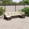 vidaXL Salon de jardin avec coussins 7 pcs marron r&eacute;sine tress&eacute;e