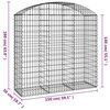 vidaXL Panier de gabions arqu&eacute; 150x50x140/160 cm Fer galvanis&eacute;