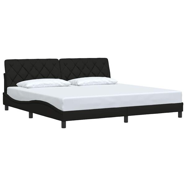 vidaXL Cadre de lit sans matelas noir 200x200 cm tissu