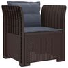 vidaXL Fauteuil 1 place avec coussins look rotin PP Marron