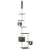 vidaXL Arbre &agrave; chat avec griffoirs en sisal 260 cm Gris Motif pattes