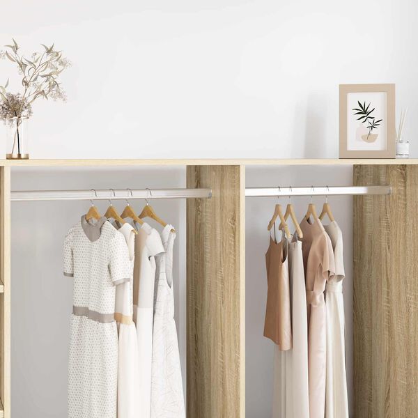 vidaXL Tige de placard 2 pcs Argent&eacute; 764 x 15 x 29 mm