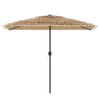 vidaXL Parasol de jardin avec LED et m&acirc;t en acier marron 300x200x250cm