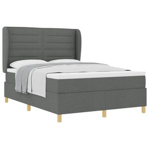 vidaXL Lit &agrave; ressorts avec matelas gris fonc&eacute; 90x190 cm Gris fonc&eacute;