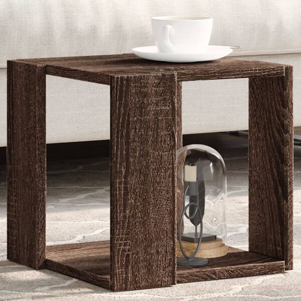 vidaXL Table basse ch&ecirc;ne marron 32x32x30 cm bois d'ing&eacute;nierie