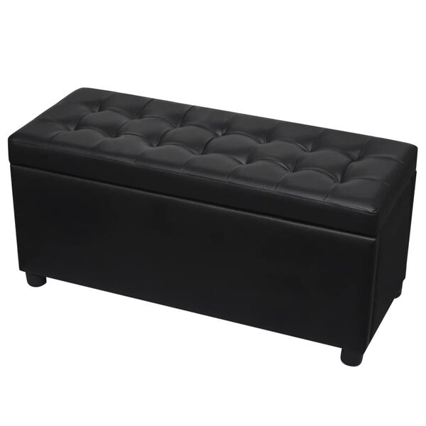 vidaXL Pouf de rangement Cuir synthétique Noir
