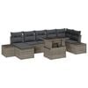 vidaXL Ensemble de canap&eacute; de jardin 8 pc Gris polyrotin